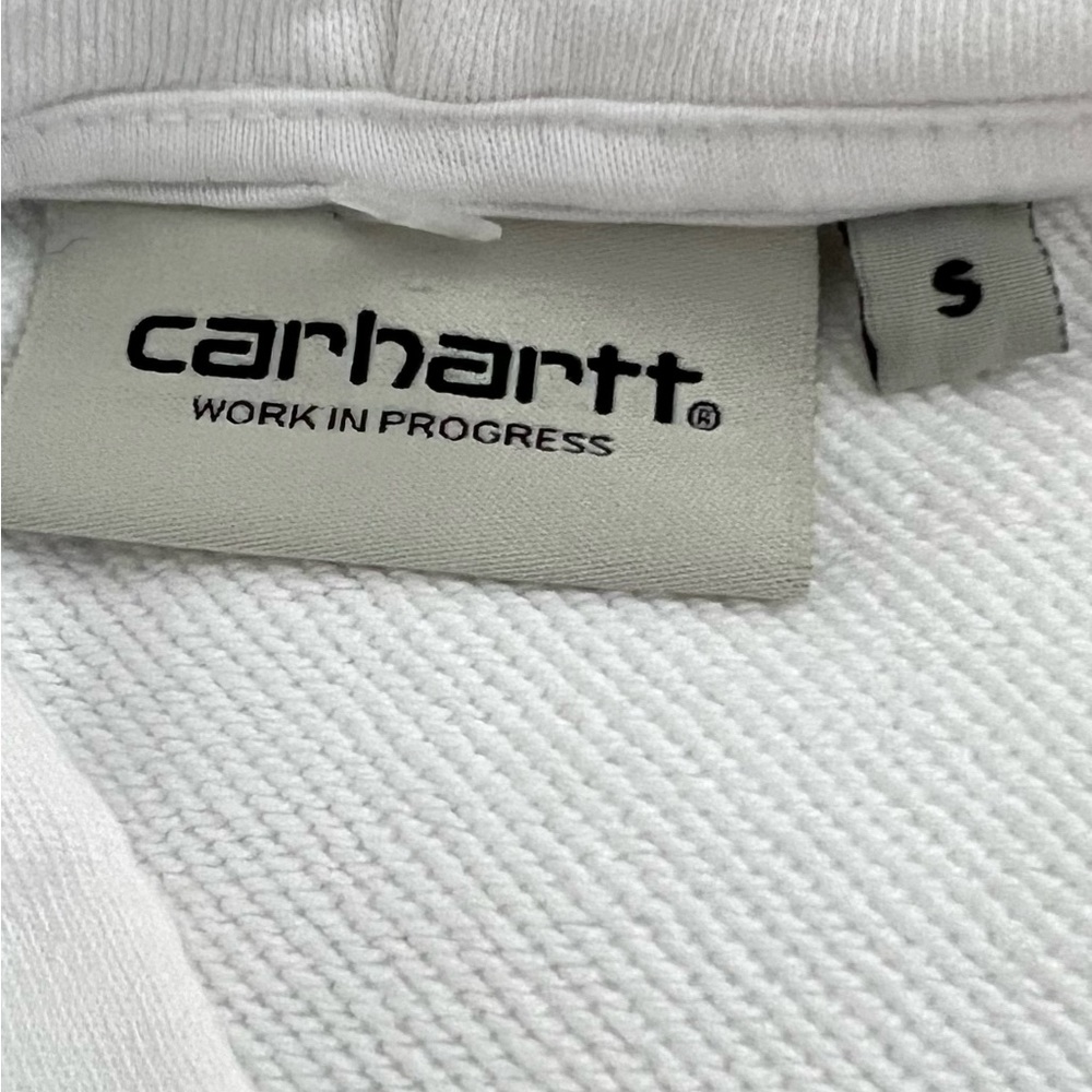 NEW CARHARTT Hoodie Sweatshirt White Pastel Logo Women’s Size Small FAST SHIP - Picture 4 of 9